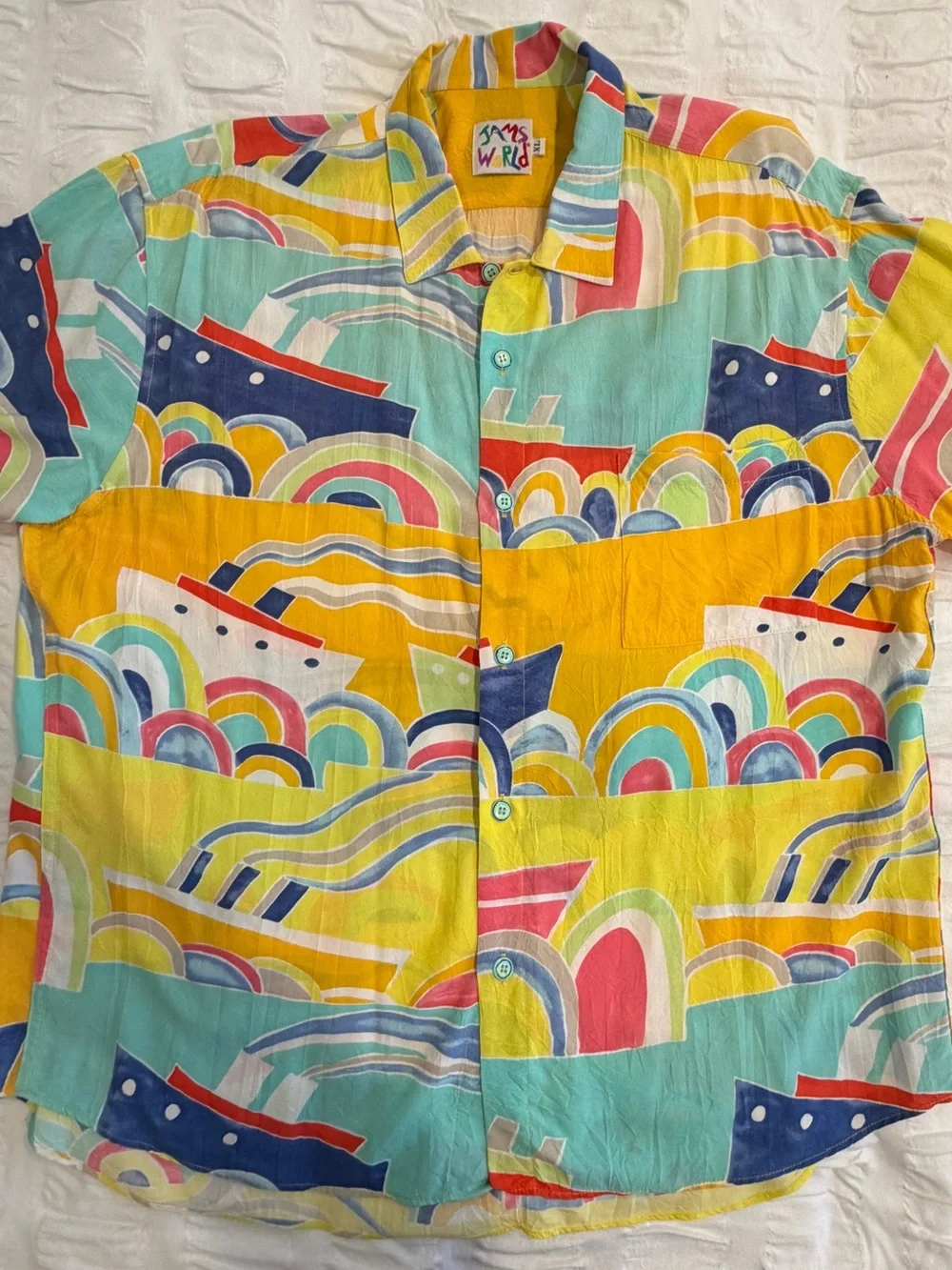 Rare Jams World Men's Hawaiian Aloha Short-Sleeve Shirt, XL, Great Condition - Picture 2 of 6